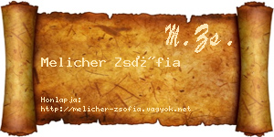 Melicher Zsófia névjegykártya